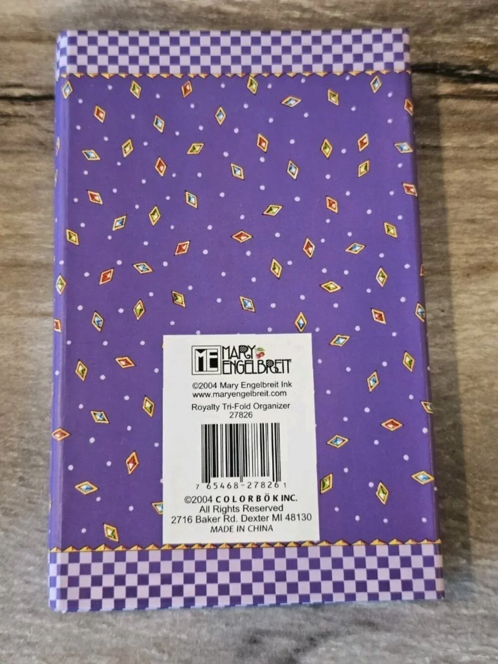 Y2K‎ Mary Engelbreit Foldout Organizer Address Book Tri-Fold Queen Notes NWOB